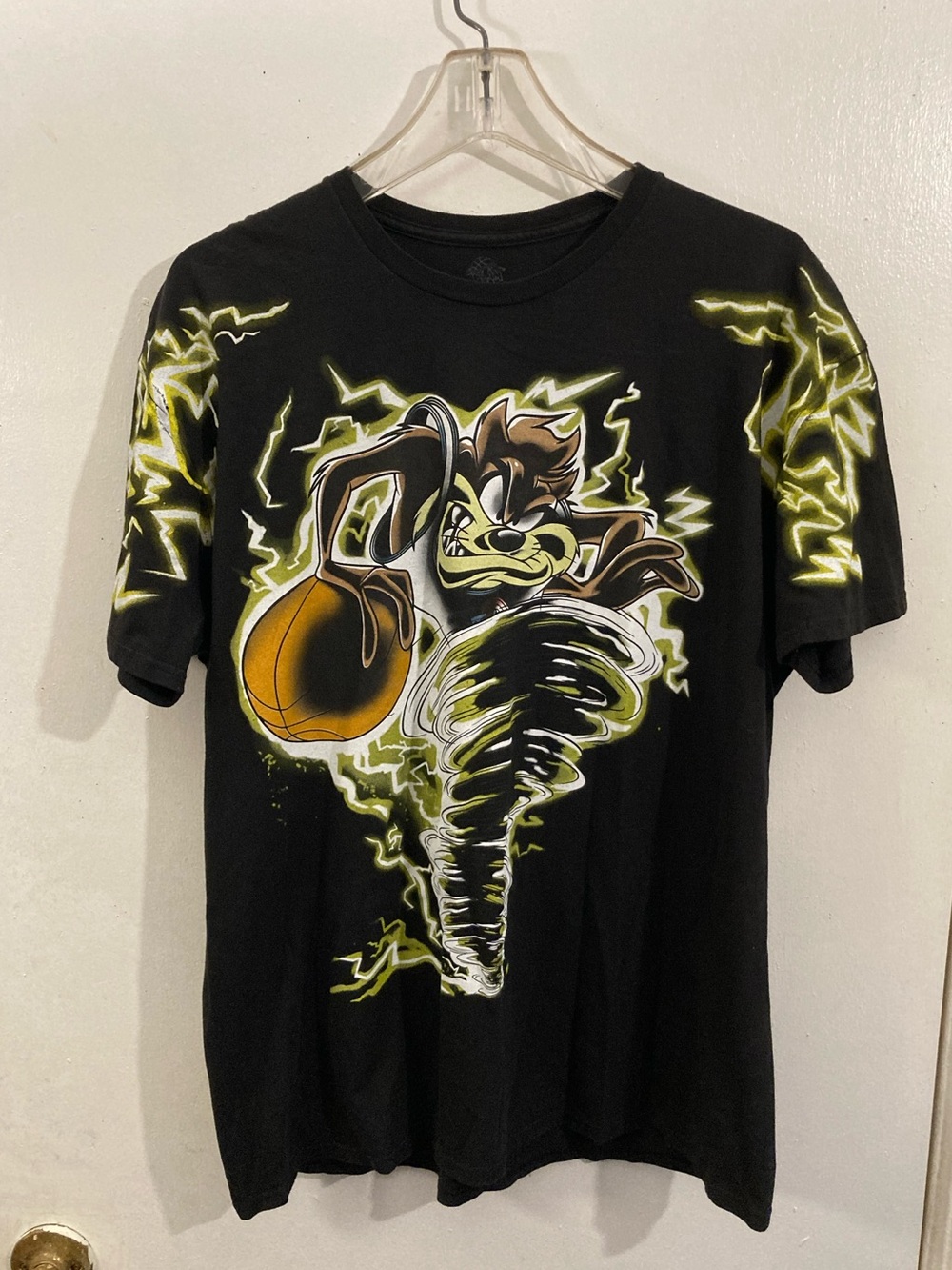 Vintage Space Jam Tasmanian Devil Black Graphic T-Shirt